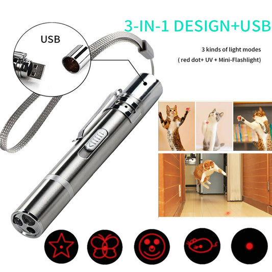 3 in 1 USB Rechargeable Funny Cat Chaser Toy