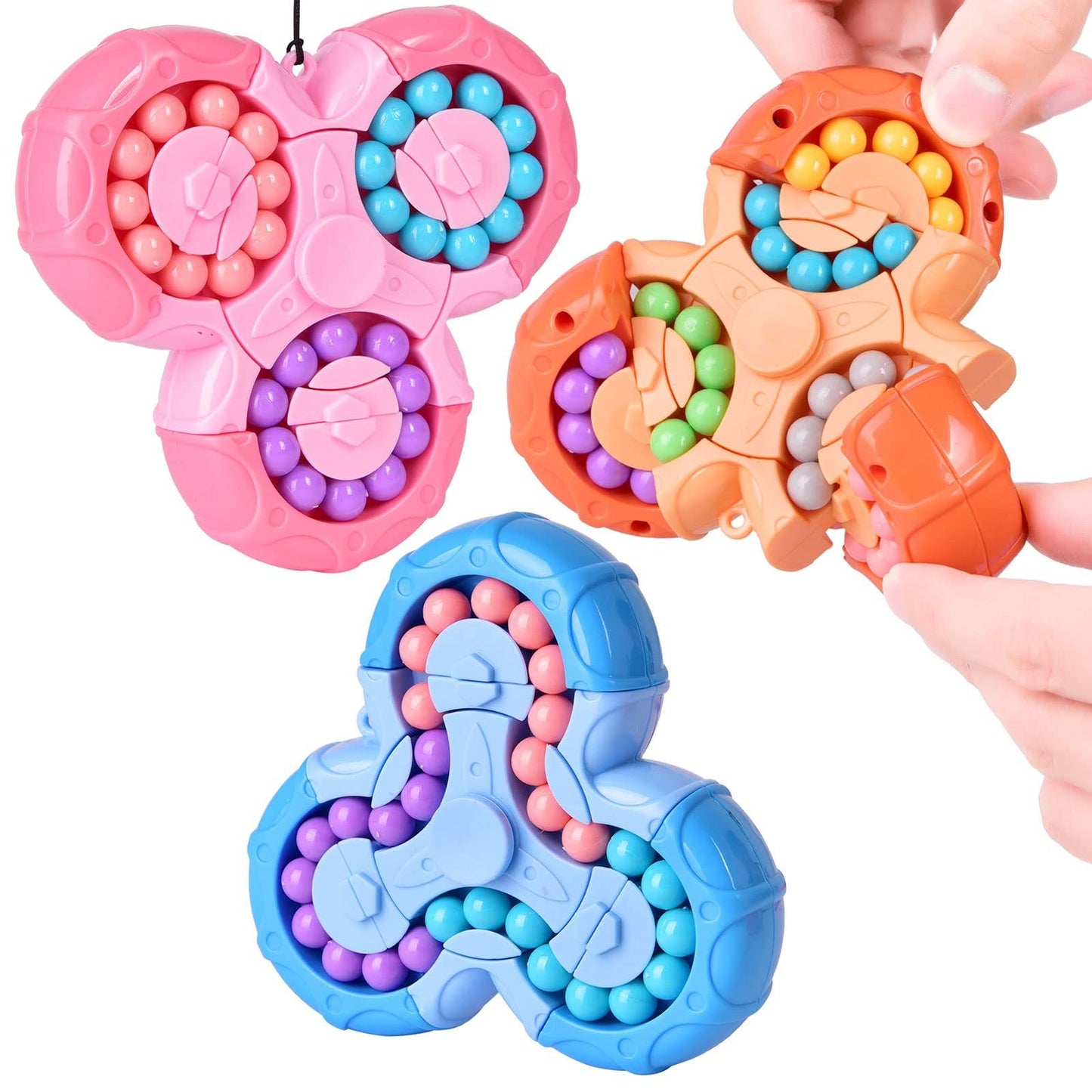 Rotating Magic Bean Cube&Fidget Spinner Toys 2-in-1