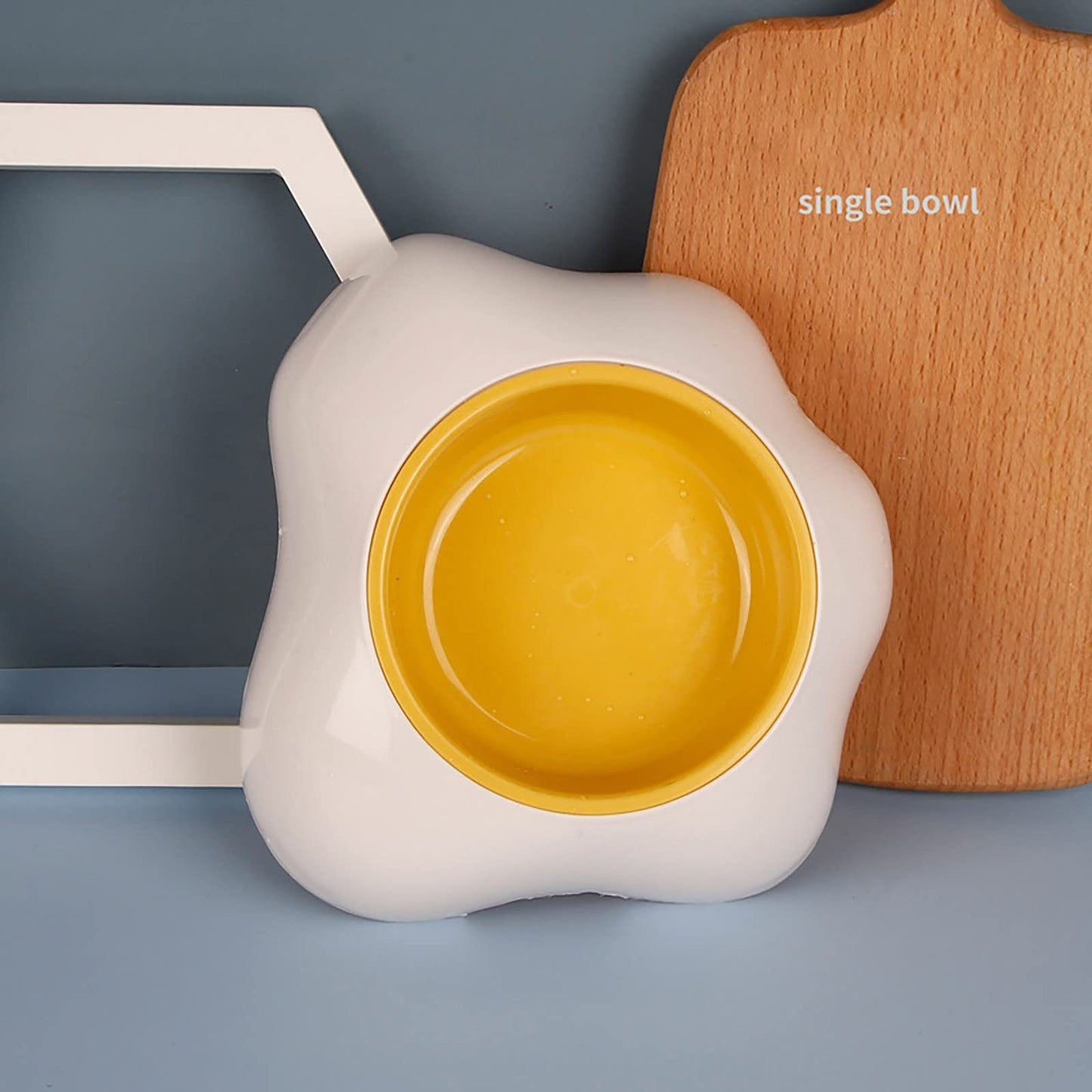 Egg Yolk Shaped Food And Water Elevated Bowl Feeder