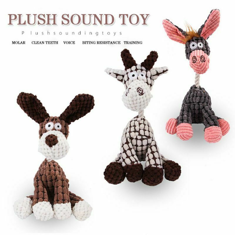 Funny Pet Puppy Chew Squeaker  Toys Teeth