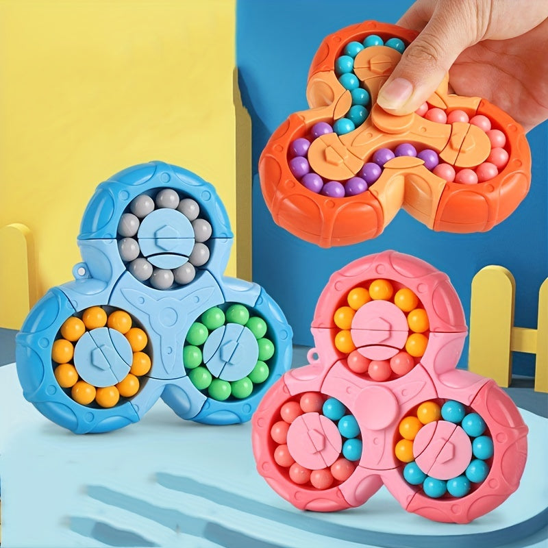 Rotating Magic Bean Cube&Fidget Spinner Toys 2-in-1
