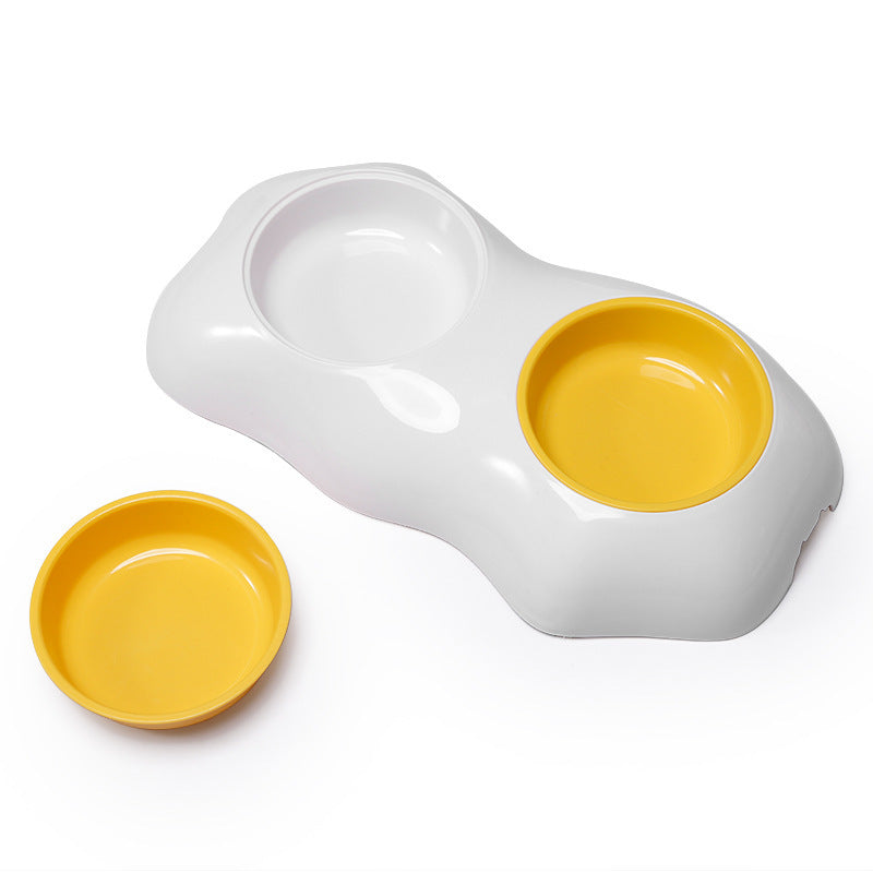 Egg Yolk Shaped Food And Water Elevated Bowl Feeder