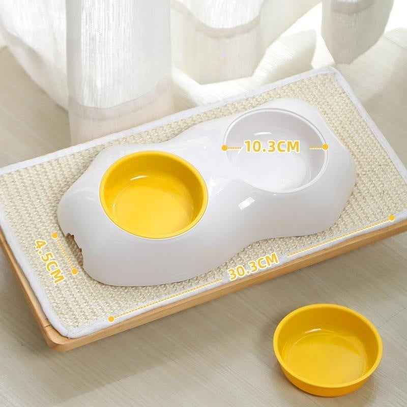 Egg Yolk Shaped Food And Water Elevated Bowl Feeder
