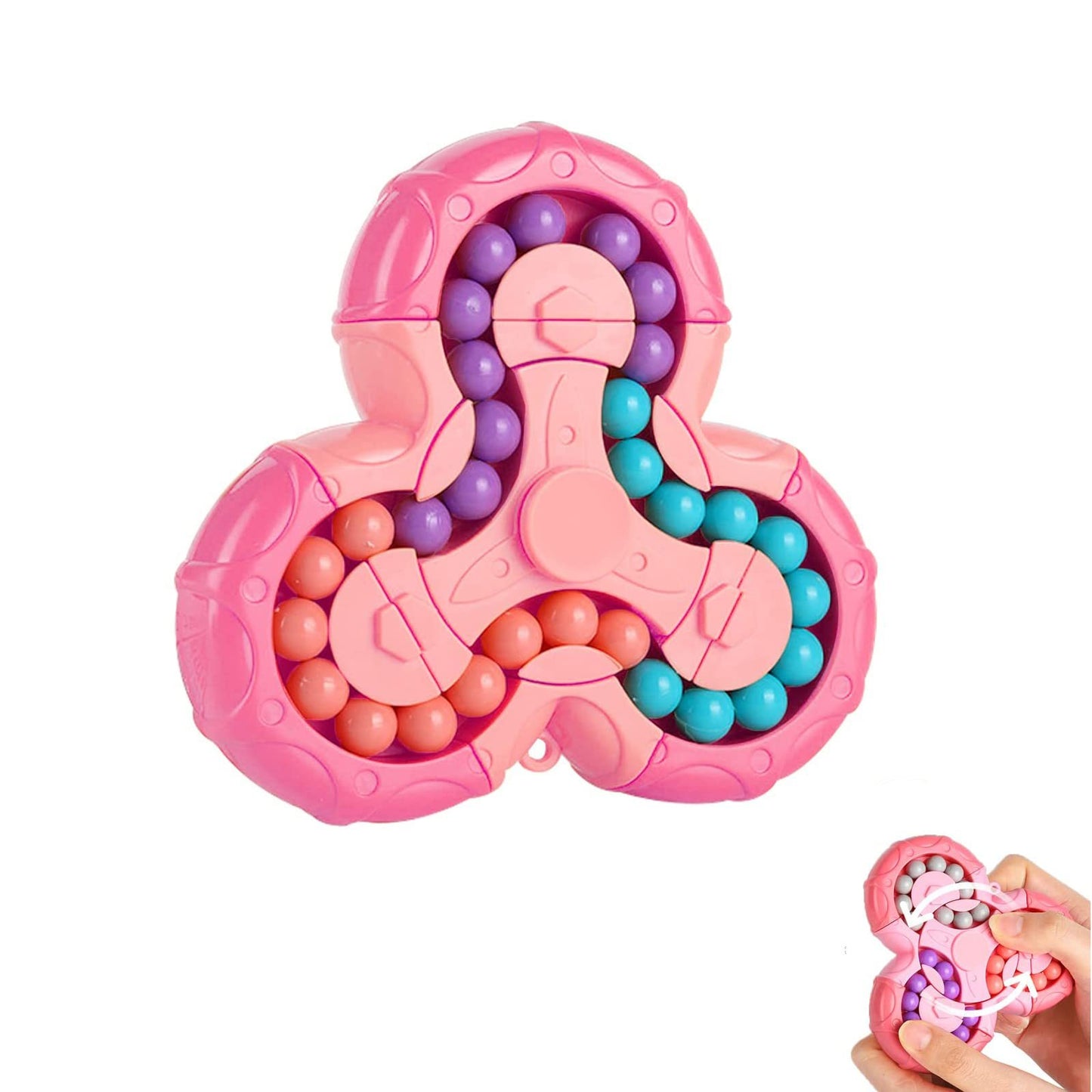 Rotating Magic Bean Cube&Fidget Spinner Toys 2-in-1