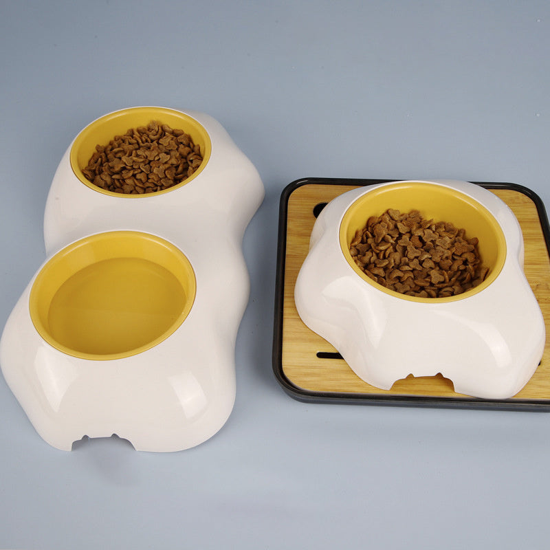 Egg Yolk Shaped Food And Water Elevated Bowl Feeder