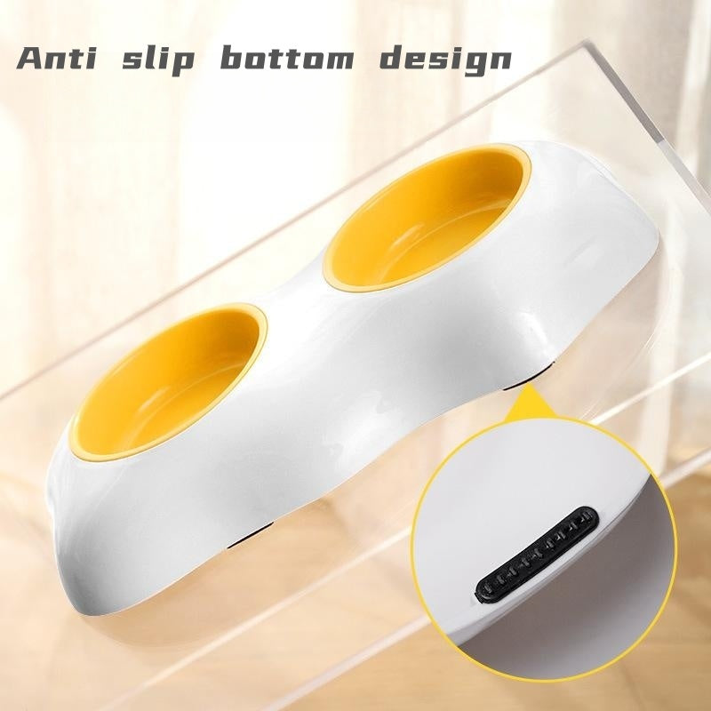 Egg Yolk Shaped Food And Water Elevated Bowl Feeder