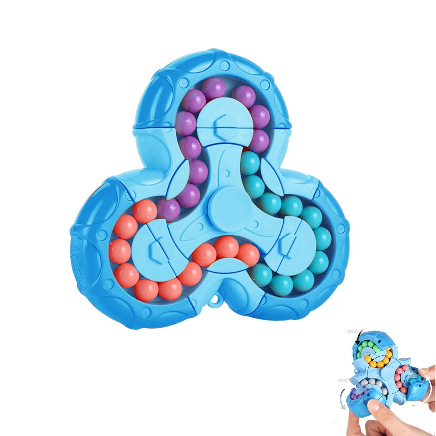 Rotating Magic Bean Cube&Fidget Spinner Toys 2-in-1