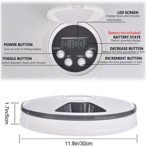 Automatic Food Dispenser Timed Food Bowl Music