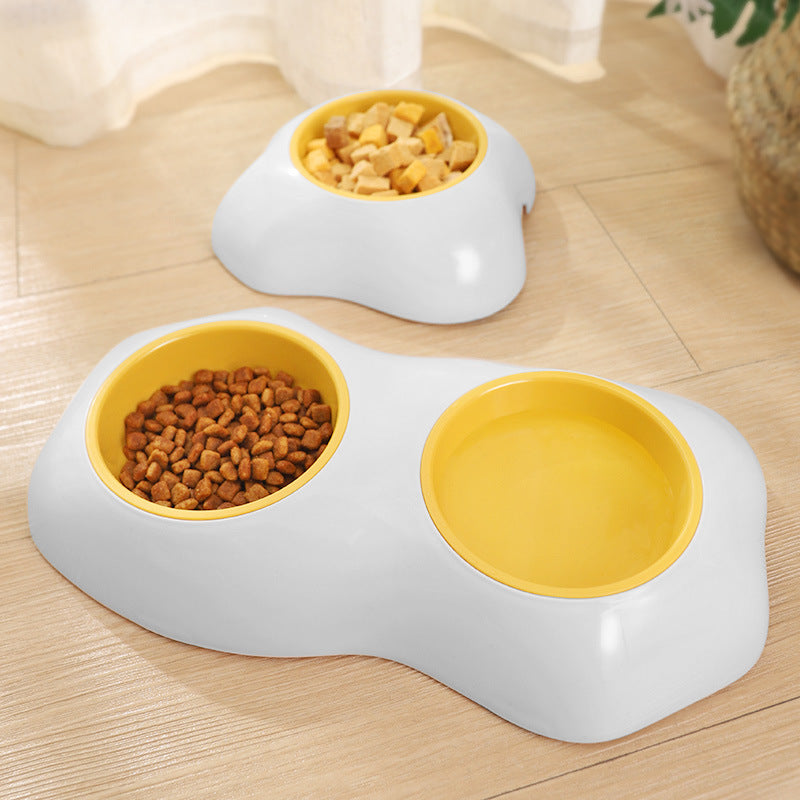 Egg Yolk Shaped Food And Water Elevated Bowl Feeder