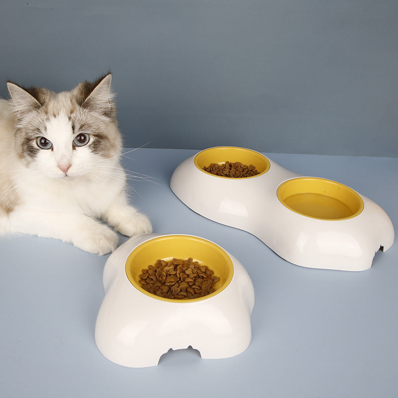 Egg Yolk Shaped Food And Water Elevated Bowl Feeder