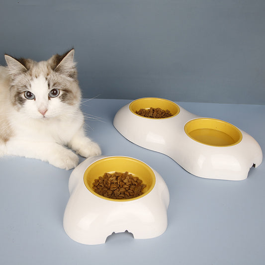 Egg Yolk Shaped Food And Water Elevated Bowl Feeder