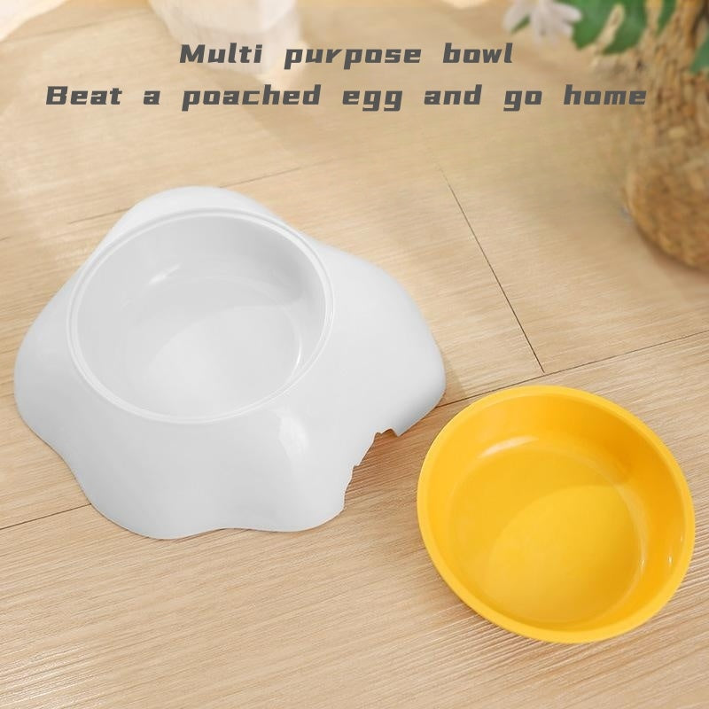 Egg Yolk Shaped Food And Water Elevated Bowl Feeder