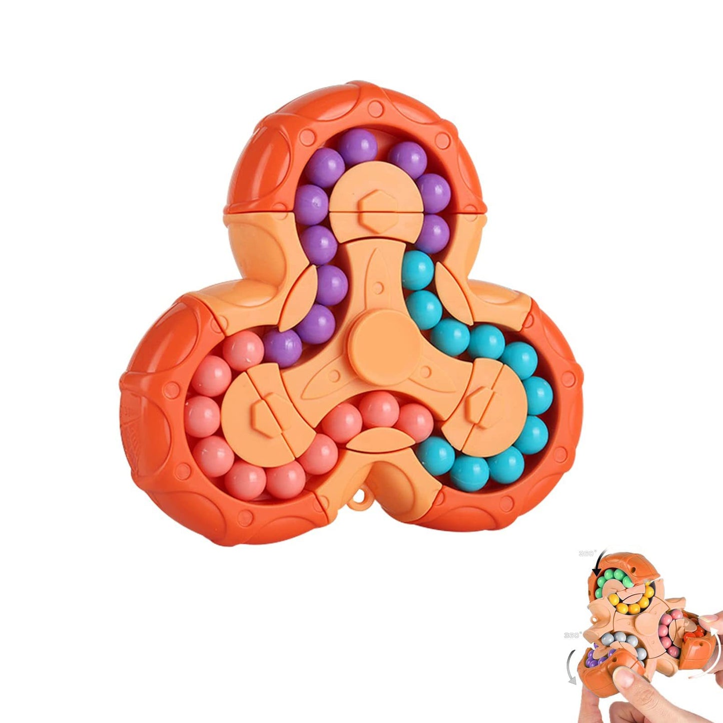 Rotating Magic Bean Cube&Fidget Spinner Toys 2-in-1