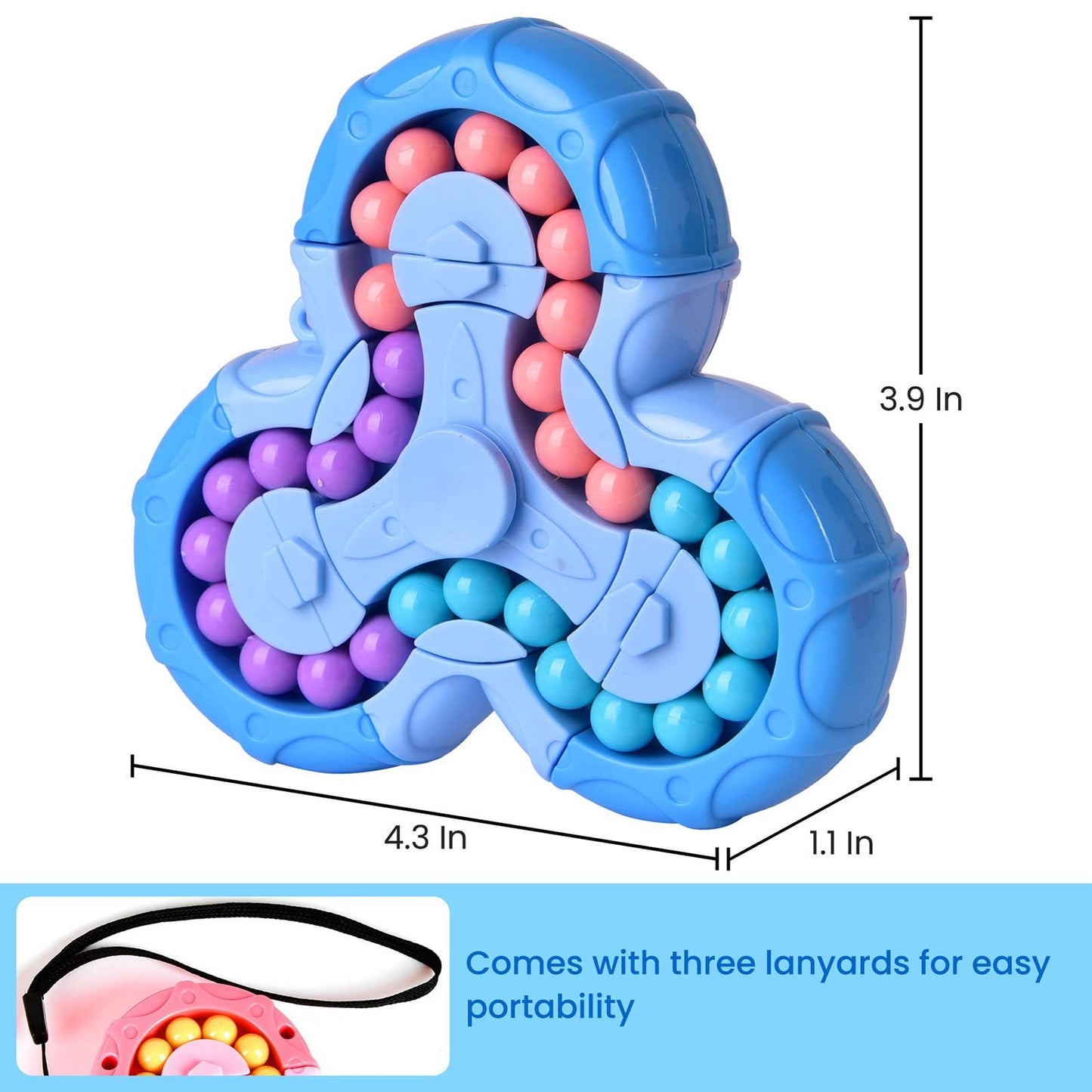 Rotating Magic Bean Cube&Fidget Spinner Toys 2-in-1