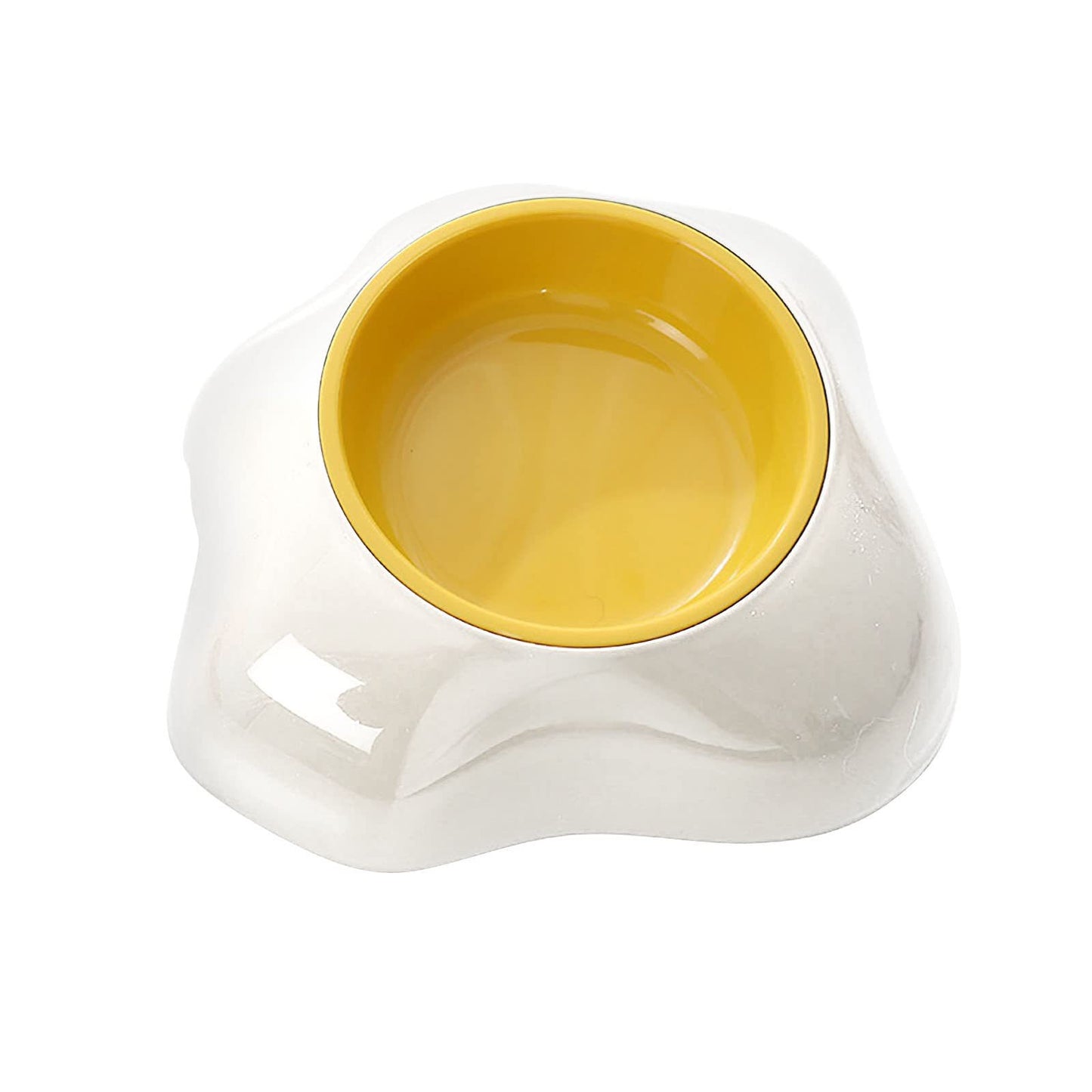 Egg Yolk Shaped Food And Water Elevated Bowl Feeder