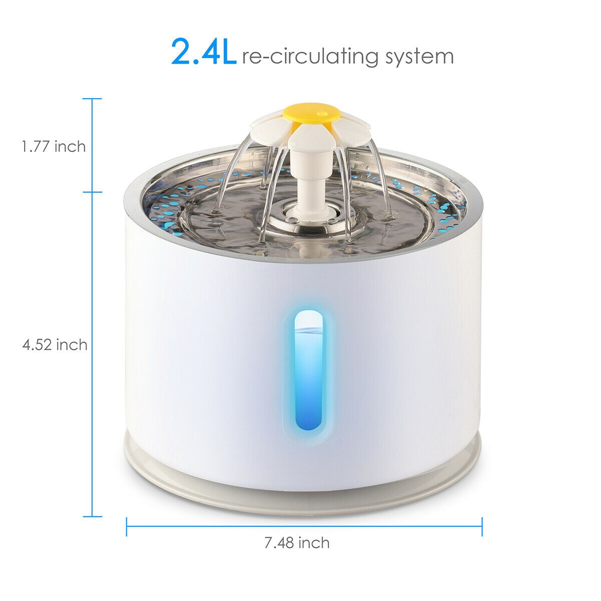 2.4L Drinking Pet Cat LED Fountain